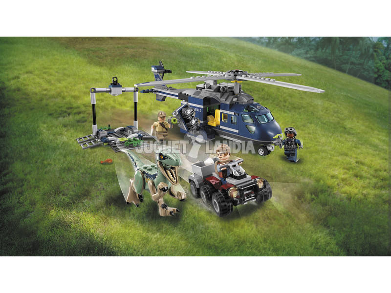 Lego Jurassic World Inseguimento sull'Elicottero di Blue 75928