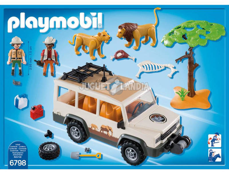 Playmobil Aventuriers avec 4x4 et Couple de Lions