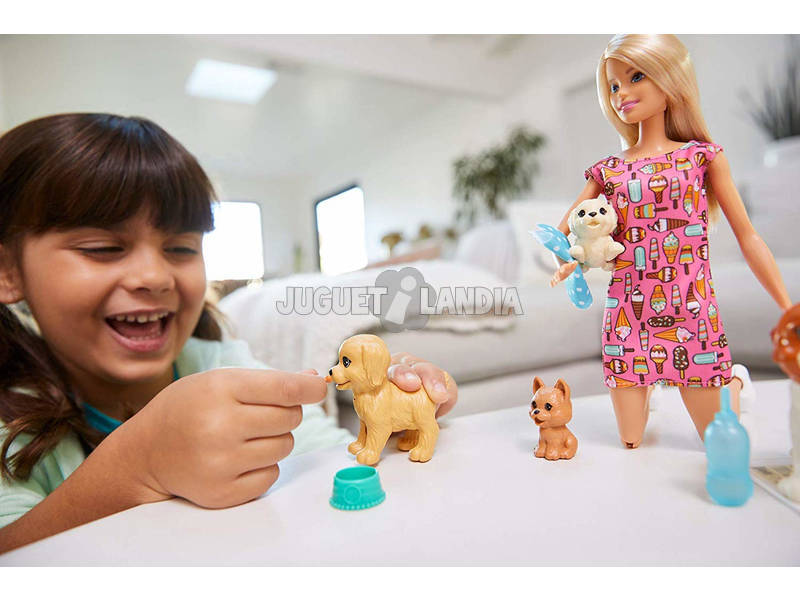 Barbie Doggy Daycare Playset Dogsitter con Bambola Mattel FXH08