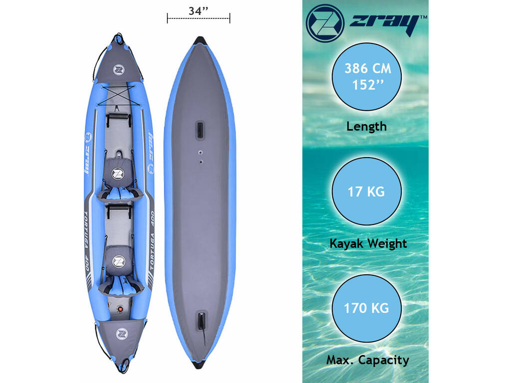 Zray Tortuga 400 Kayak gonflable 386x86x28 cm