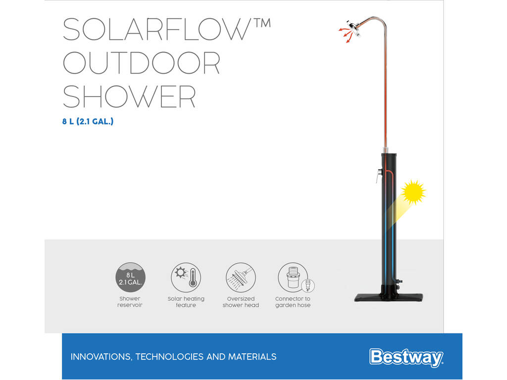 Draussen Solardusche SolarFlow 8 l. von Bestway 58694
