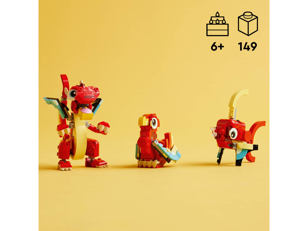 Lego Creator 3 en 1 Dragon Rouge 31145