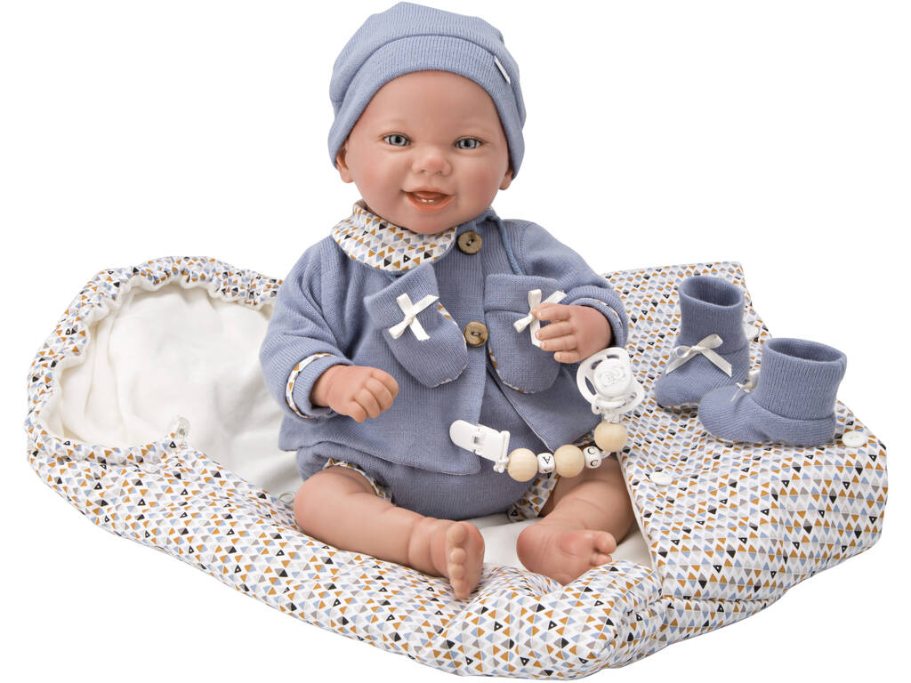 Boneco Bebé Reborn 45 cm. Daniel com Saco de Dormir Arias 98117