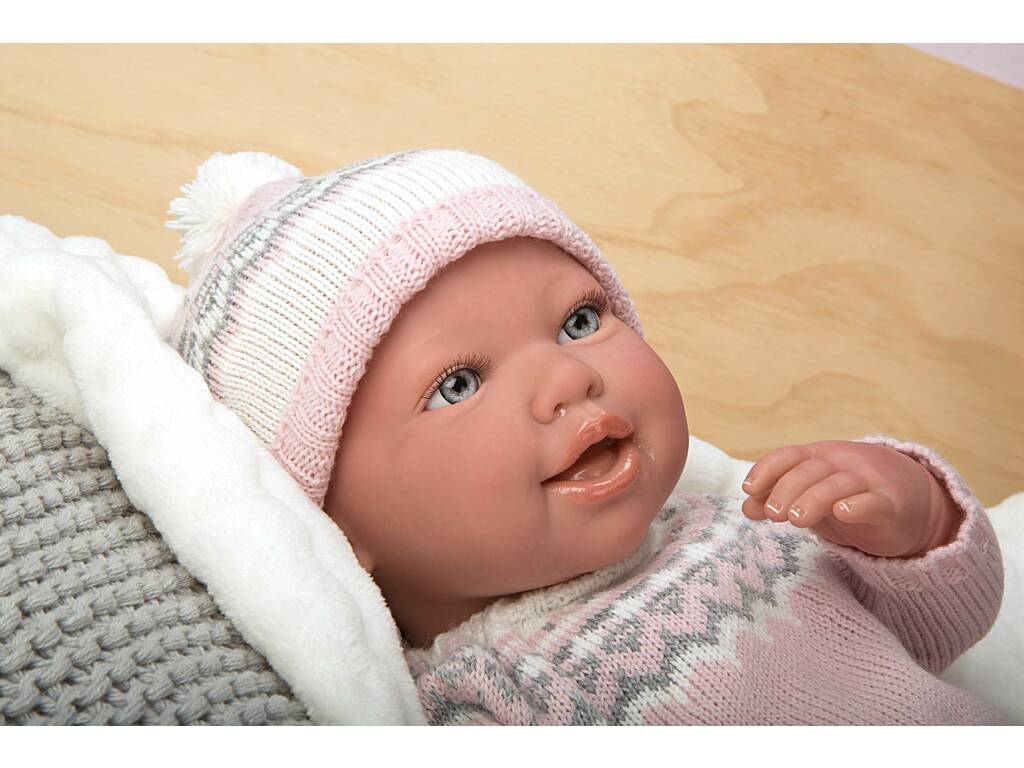 Bambola Reborn 45 cm. Anais con coperta e peluche Arias 98152