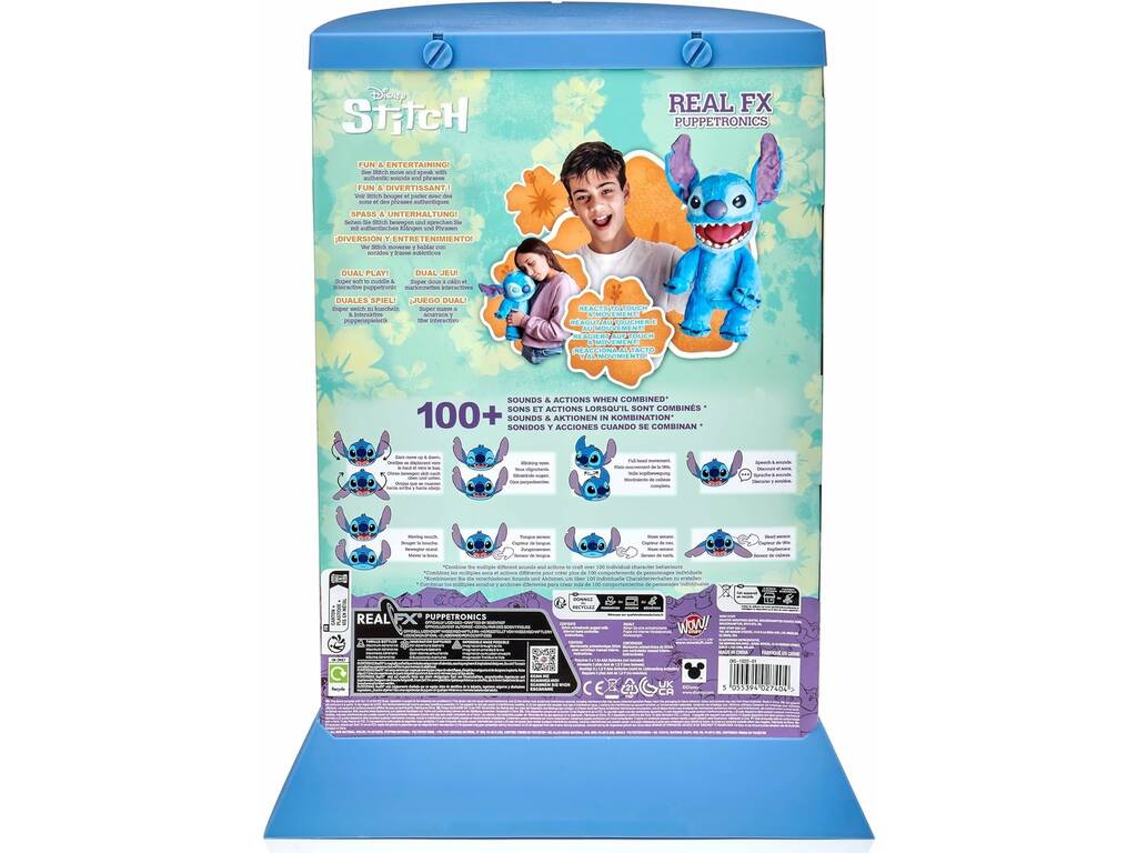 Stitch Boneco Animatrónico Real FX com Sons e Movimentos Realistas Famosa TTC29000