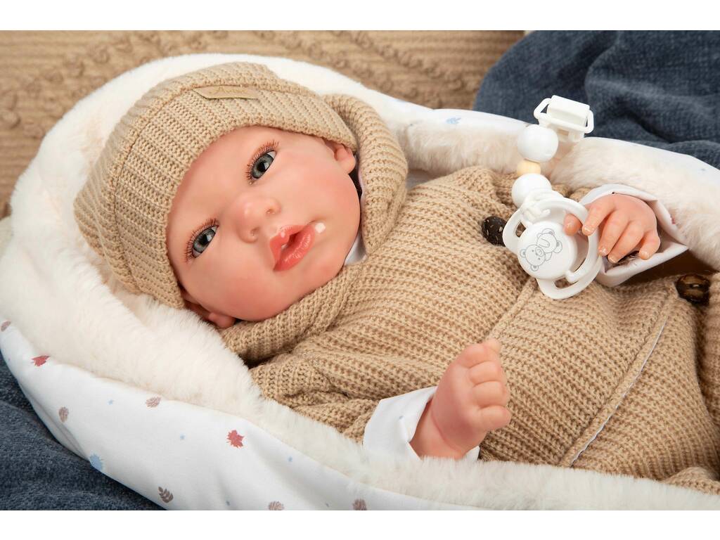 Poupée Reborn Olona de 40 cm avec sac de couchage beige