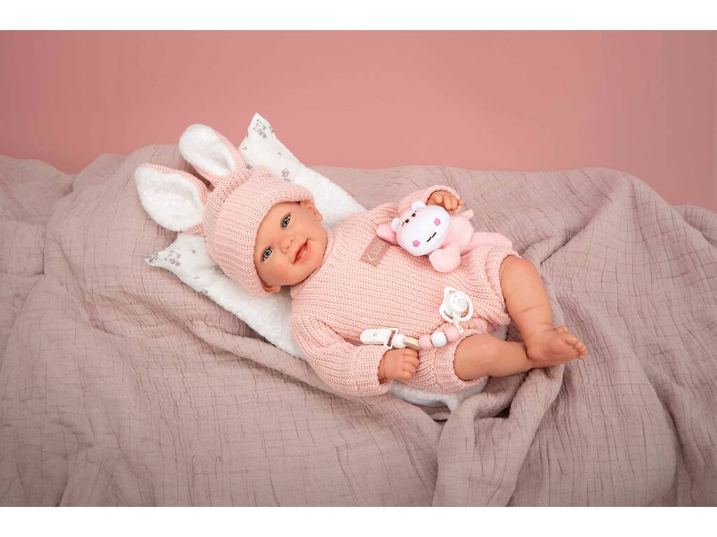 Poupée Reborn Lucia de 45 cm avec coussin et peluche