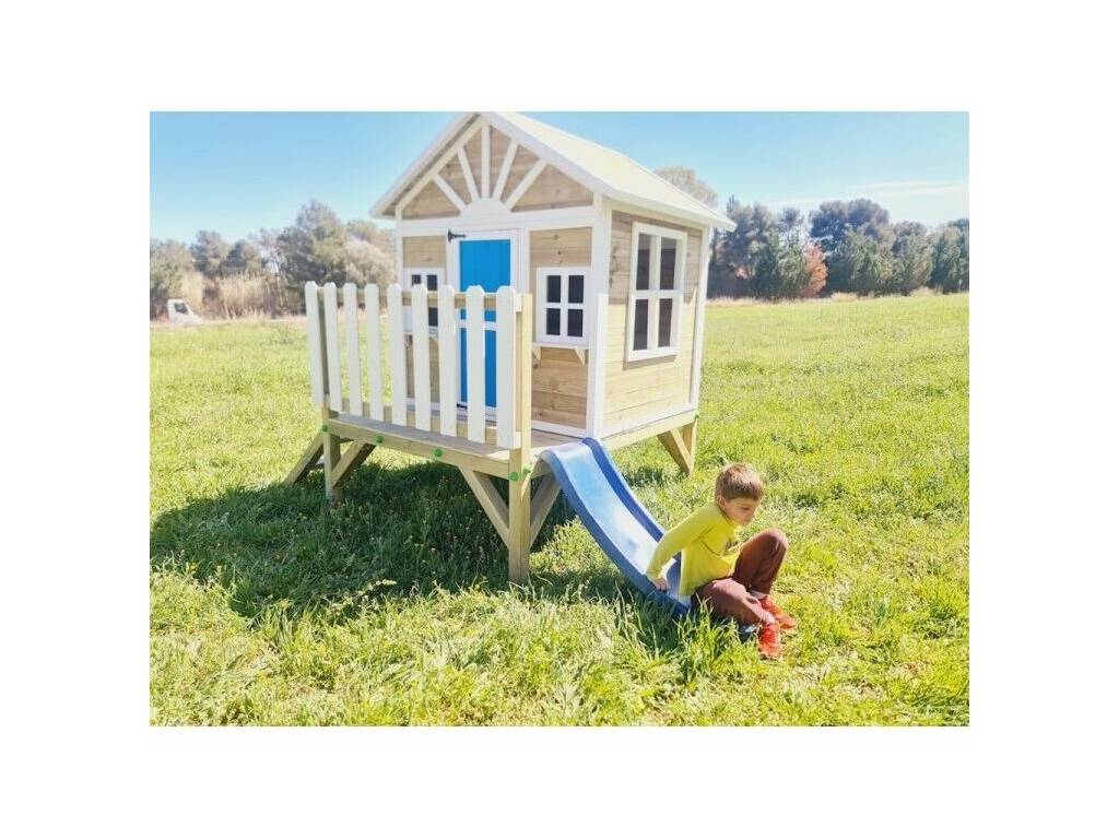 Maisonnette en bois Visby surélevée sur une plateforme de 60 cm, 225,5 x 200 x 209,5 cm Masgames MA806599X