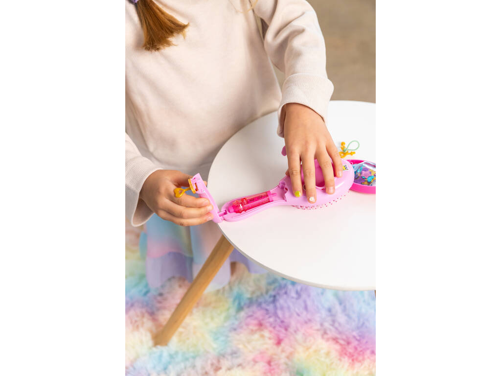 Funlockets Brosse à cheveux secrète avec applicateur de paillettes