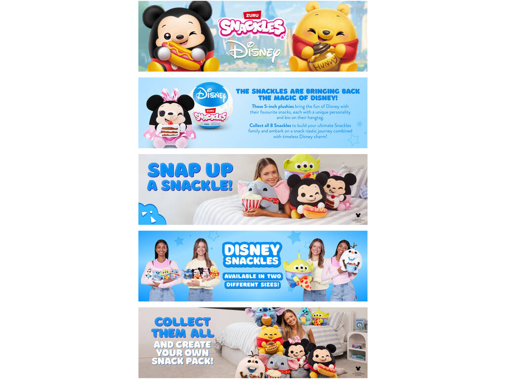 Zuru Snackles Disney Peluche Bola Surpresa Série 1 
